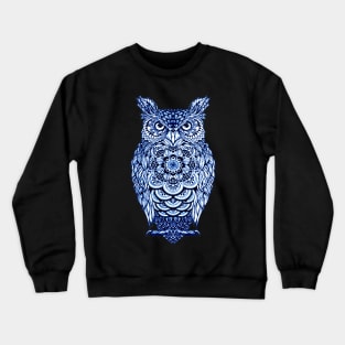 Blue Owl, Fun Bird Graphic For Owl Lovers Crewneck Sweatshirt